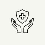 handen met schild en kruis